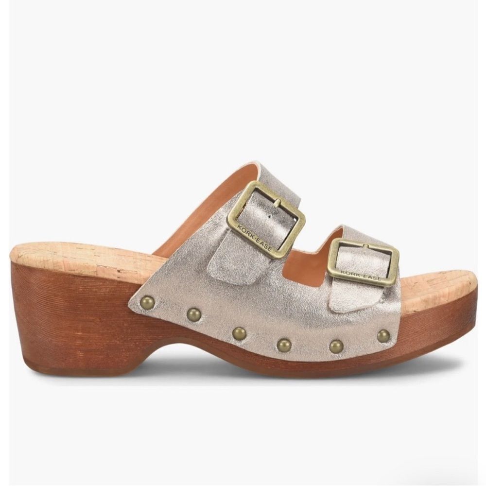 Kork-Ease Saffron Slides in a Soft Gold Metallic - Picture 4 of 14